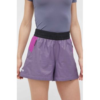The North Face pantaloni scurți outdoor TNF X culoarea violet, modelator, high waist