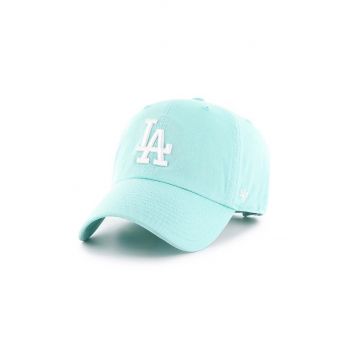 47brand șapcă de baseball din bumbac MLB Los Angeles Dodgers culoarea turcoaz, cu imprimeu B-RGW12GWSNL-TFC