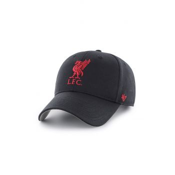 47brand șapcă Liverpool FC culoarea negru, cu imprimeu EPL-RAC04CTP-BK