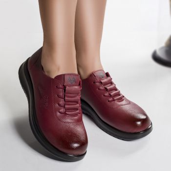 Pantofi casual kaina rosii piele ecologica