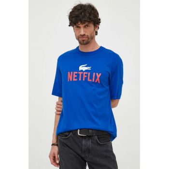 Lacoste tricou din bumbac x Netflix cu model TH7343-70V