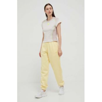 adidas Originals pantaloni de trening culoarea galben, neted