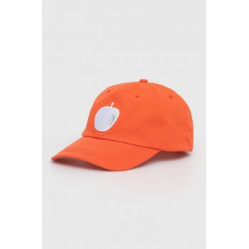 United Colors of Benetton șapcă de baseball din bumbac culoarea portocaliu, cu imprimeu