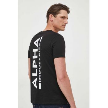 Alpha Industries tricou din bumbac Koszulka Alpha Industries Backprint T 128507 03 culoarea negru, cu imprimeu 128507.03-black