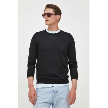BOSS pulover de lână bărbați, culoarea negru, light 50468239