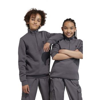 adidas Originals bluza copii culoarea gri, cu imprimeu