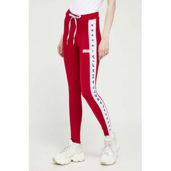 LaBellaMafia pantaloni de trening culoarea rosu, cu imprimeu de firma original