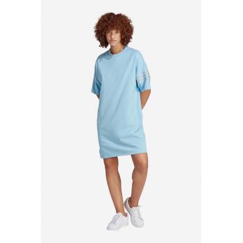 adidas Originals rochie Adicolor Neuclassics Tee Dress mini, oversize IB7308-blue ieftina