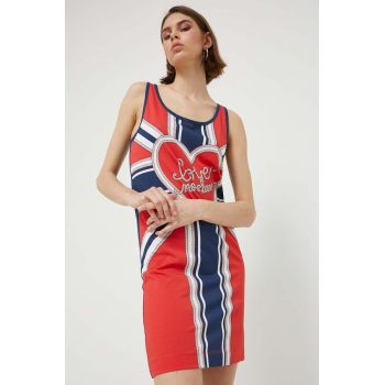 Love Moschino rochie din bumbac mini, drept de firma originala