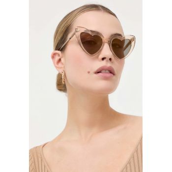 Saint Laurent ochelari de soare femei, culoarea bej