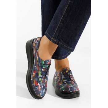 Pantofi casual dama piele Elma multicolori V2