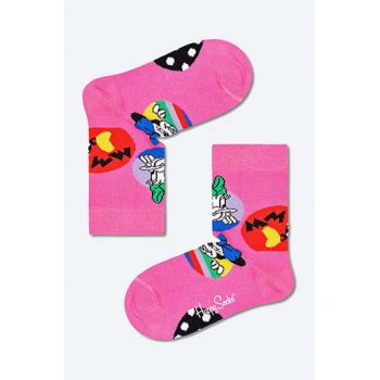 Happy Socks sosete copii x Disney Daisy & Minnie culoarea violet, Skarpetki Happy Socks x Disney Daisy & Minnie Dot KDNY01-3302