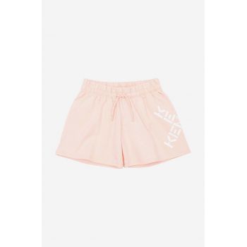 Kenzo Kids pantaloni scurti copii culoarea roz, talie reglabila