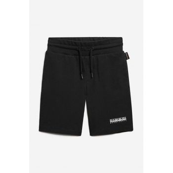 Napapijri pantaloni scurți din bumbac pentru copii culoarea negru, neted, talie reglabila