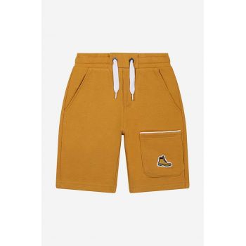 Timberland pantaloni scurti copii Bermuda Shorts culoarea galben, neted, talie reglabila