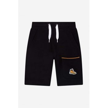Timberland pantaloni scurti copii Bermuda Shorts culoarea negru, neted, talie reglabila