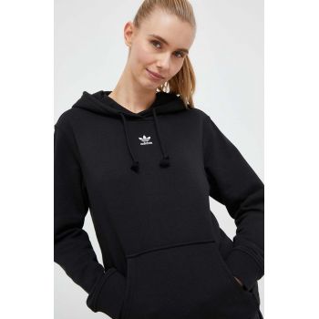 adidas Originals bluză femei, culoarea negru, cu glugă, uni IA6420