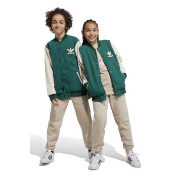adidas Originals pantaloni de trening pentru copii culoarea bej, neted