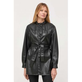 Armani Exchange camasa femei, culoarea negru, relaxed de firma originala