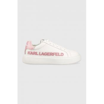 Karl Lagerfeld sneakers din piele MAXI KUP culoarea alb, KL62210