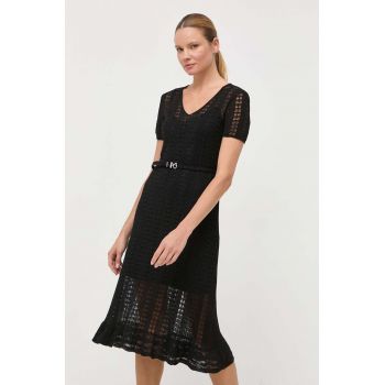 Miss Sixty rochie din in culoarea negru, midi, evazati de firma originala