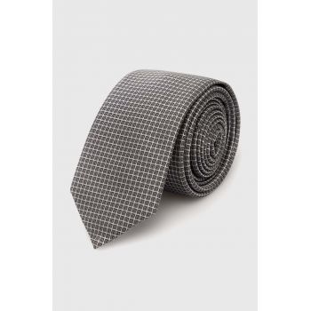 HUGO cravată din amestec de mătase culoarea gri de firma originala