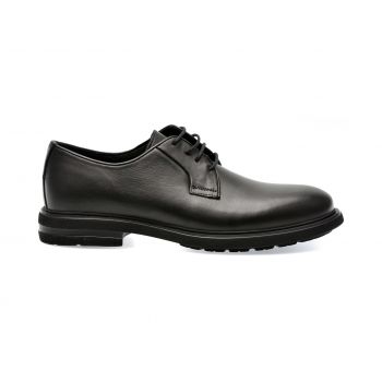 Pantofi OTTER negri, E1801, din piele naturala ieftini