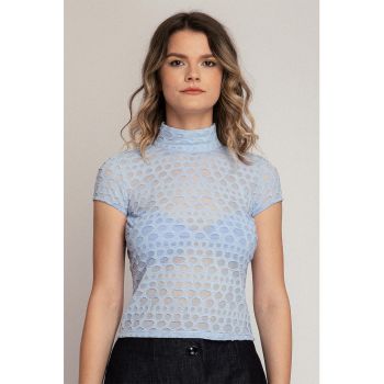 Bluza semi-transparenta cu decupaje decorative