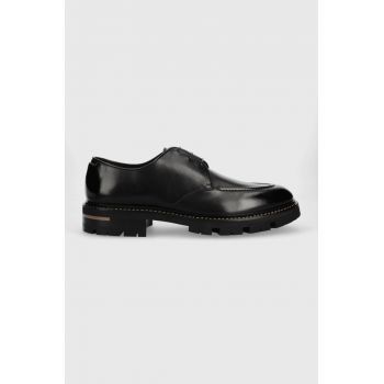 BOSS pantofi de piele Terry-T barbati, culoarea negru, 50499855 de firma originali