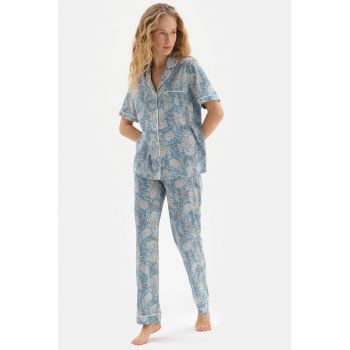 Pijama din amestec de modal cu imprimeu paisley de firma originale