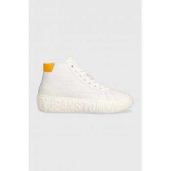 Tommy Jeans sneakers din piele TJW NEW CUPSOLE LEATHER culoarea alb, EN0EN02213