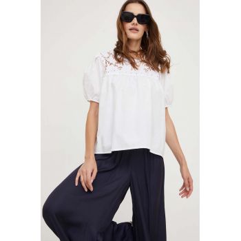 Answear Lab bluza din bumbac culoarea alb
