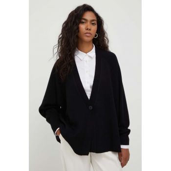Armani Exchange cardigan din amestec de lana culoarea negru, light