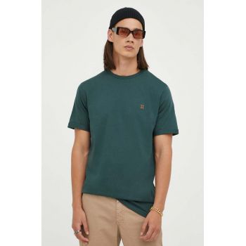 Les Deux tricou din bumbac culoarea verde, neted