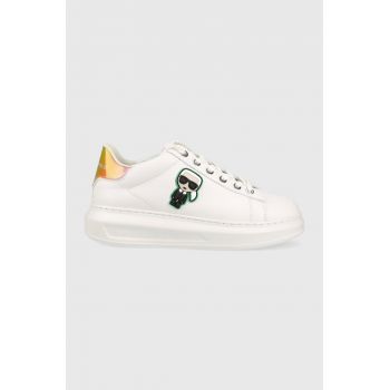 Karl Lagerfeld sneakers din piele KAPRI culoarea alb, KL62530G