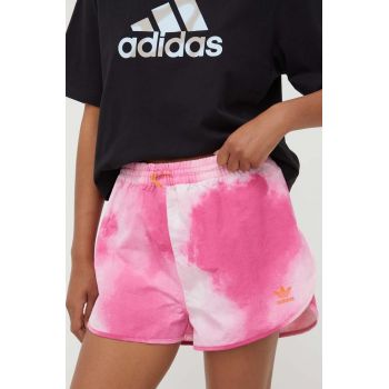 adidas Originals pantaloni scurti femei, culoarea roz, modelator, high waist