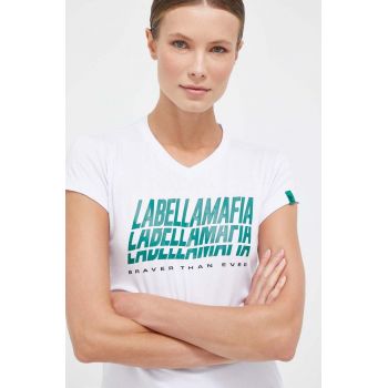 LaBellaMafia tricou Brave femei, culoarea alb