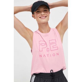P.E Nation top din bumbac culoarea roz
