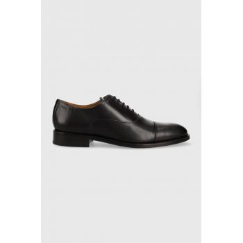Joop! pantofi de piele Lusso Santinos barbati, culoarea negru, 4140005203 de firma originali