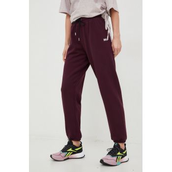 Dkny pantaloni de trening culoarea violet, neted ieftin