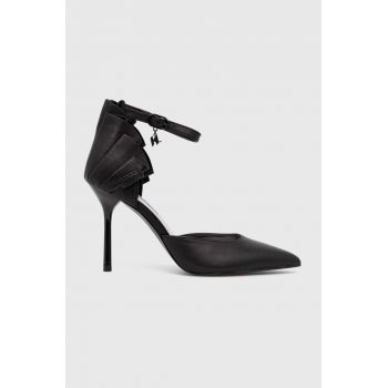Karl Lagerfeld stilettos de piele SARABANDE culoarea negru, KL30923