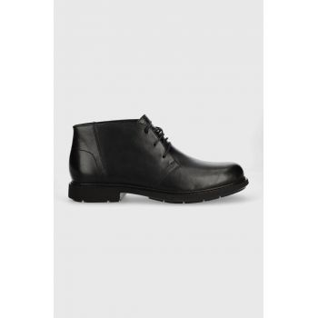 Camper pantofi de piele Neuman barbati, culoarea negru, K300171.017 de firma originali