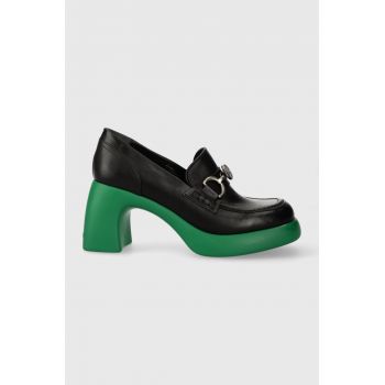 Karl Lagerfeld pantofi de piele ASTRAGON culoarea negru, cu toc drept, KL33830