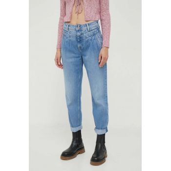 Pepe Jeans jeansi Violet femei high waist