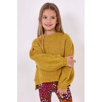 Mayoral pulover pentru copii din amestec de lana culoarea galben, călduros