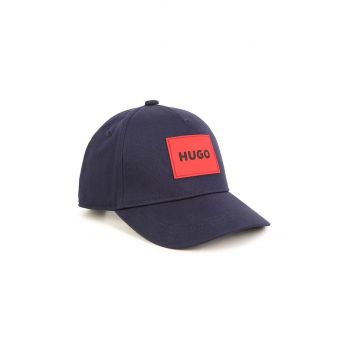 HUGO șapcă din bumbac pentru copii culoarea albastru marin, cu imprimeu