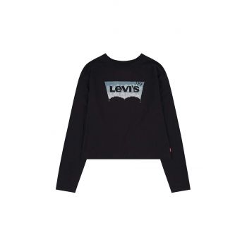 Levi's longsleeve din bumbac pentru copii culoarea negru