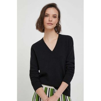 United Colors of Benetton pulover de lana femei, culoarea negru, light
