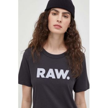 G-Star Raw tricou din bumbac culoarea gri