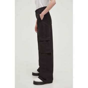 Levi's pantaloni de bumbac BAGGY CARGO culoarea negru, drept, medium waist